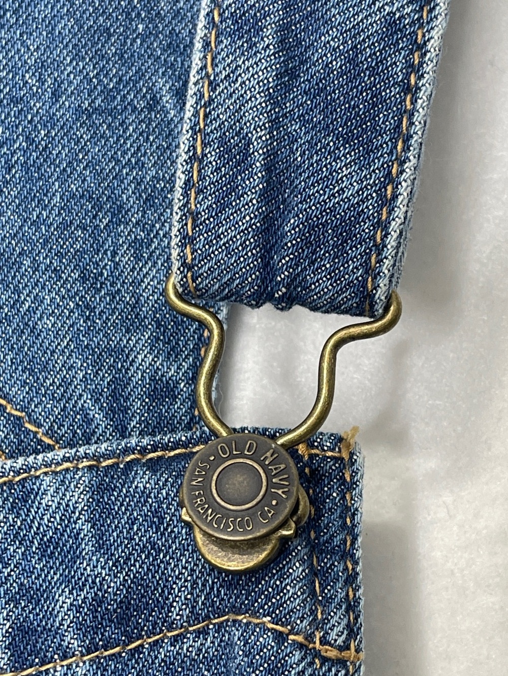 Old Navy Denim Overalls Bib Tapered Medium Wash Nikita Adjustable 100% Cotton 12 - Picture 5 of 7
